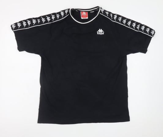Kappa Men's Black Medium Crew Neck Short Sleeve Cotton T-Shirt