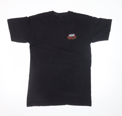 Vans Men's Black Medium Graphic Rose Logo Skate T-Shirt