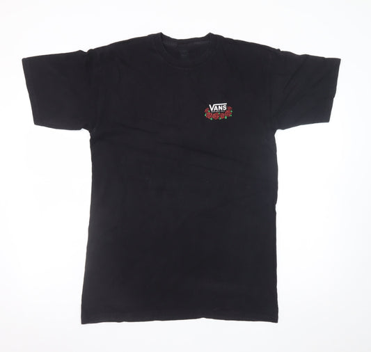 Vans Men's Black Medium Graphic Rose Logo Skate T-Shirt