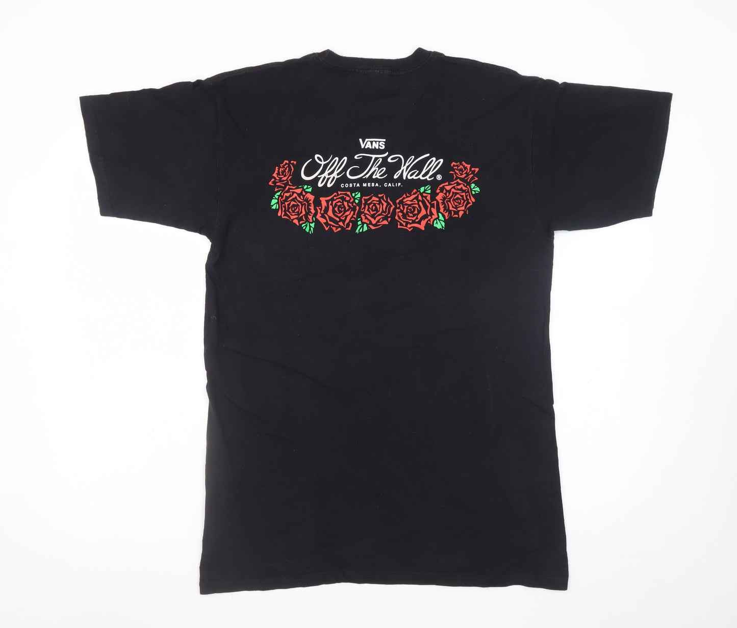 Vans Men's Black Medium Graphic Rose Logo Skate T-Shirt