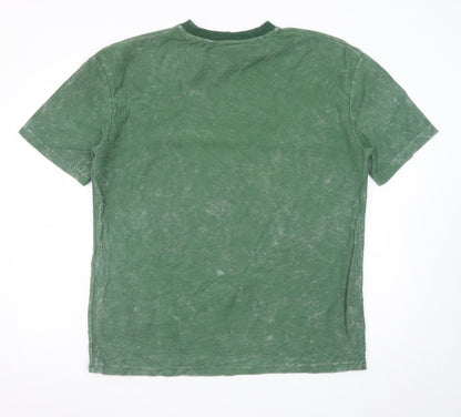 Blank Art Men’s Green XL Crew Neck Retro Cotton T-Shirt