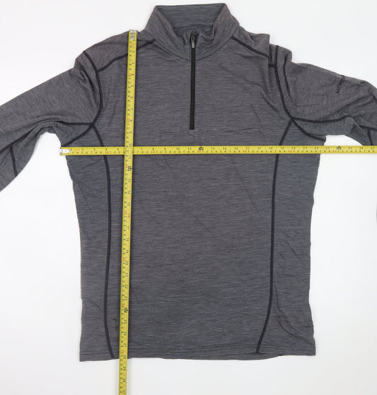 Montane Men's Grey 2XL Long Sleeve 1/2 Zip Wool Blend T-Shirt