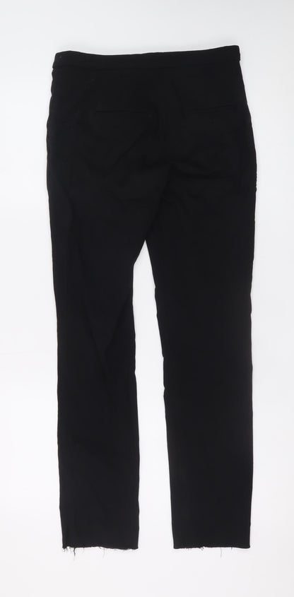 MNG Womens Black Slim Trousers Size 10 Cotton Stretch Workwear