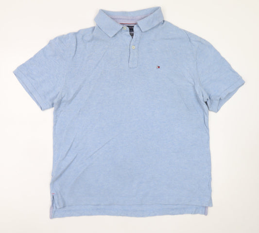 Tommy Hilfiger Men's Blue Classic Fit Cotton Polo Shirt L