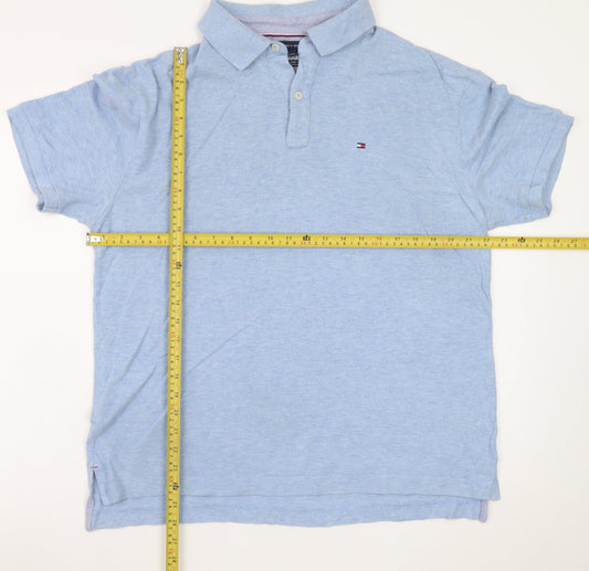 Tommy Hilfiger Men's Blue Classic Fit Cotton Polo Shirt L