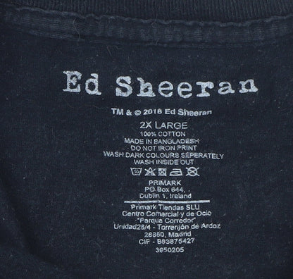 Primark Ed Sheeran Men's Black 2XL Graphic T-Shirt 2018 Shape of You