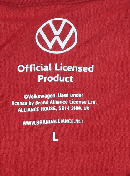 Volkswagen Men's Red Christmas Graphic T-Shirt Size L