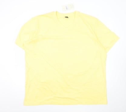 Cotton Traders Men's Yellow 3XL V-Neck Cotton T-Shirt