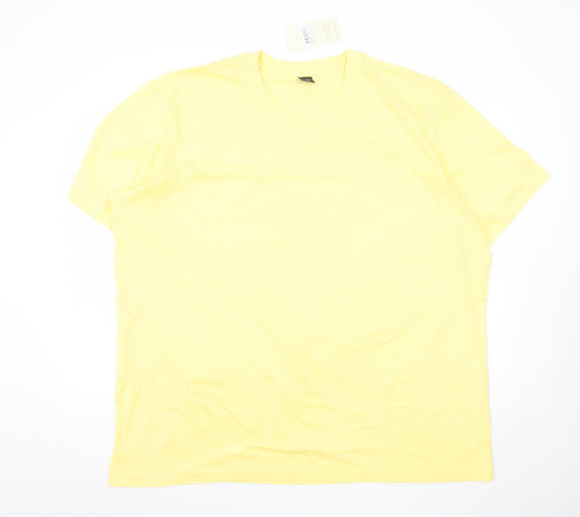 Cotton Traders Men's Yellow 3XL V-Neck Cotton T-Shirt