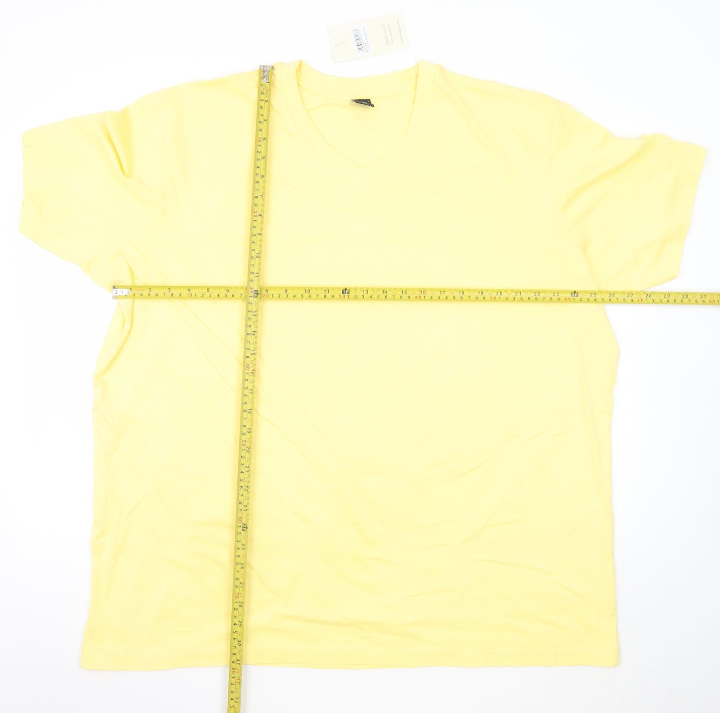 Cotton Traders Men's Yellow 3XL V-Neck Cotton T-Shirt