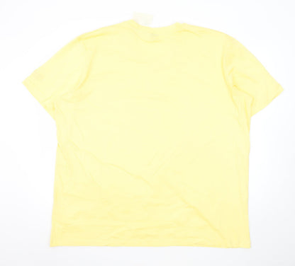 Cotton Traders Men's Yellow 3XL V-Neck Cotton T-Shirt
