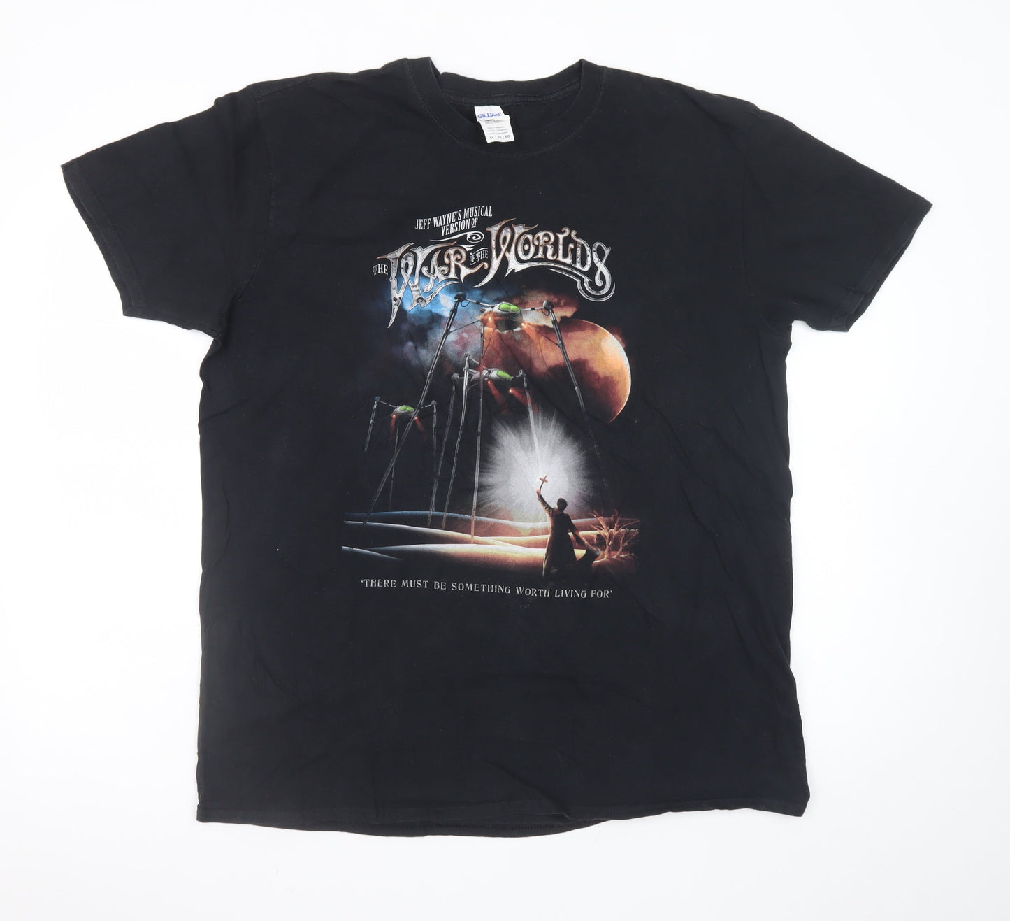 Gildan Men’s Black XL War of The Worlds Music Graphic T-Shirt