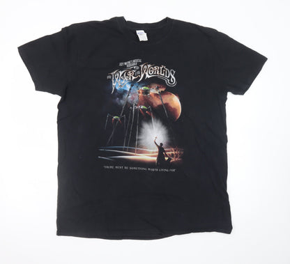Gildan Men’s Black XL War of The Worlds Music Graphic T-Shirt