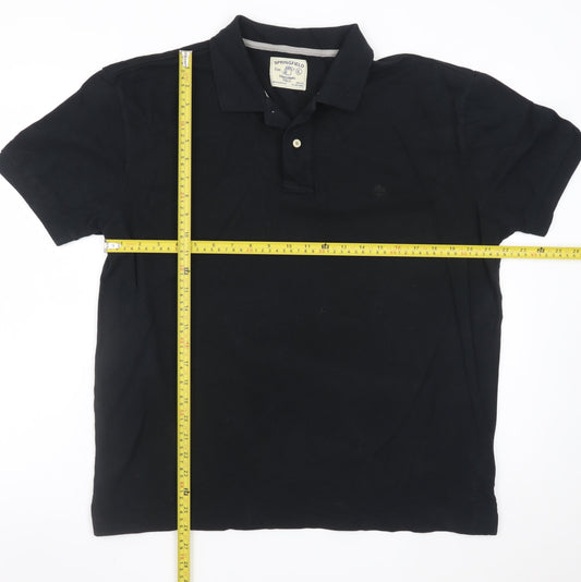 Springfield Men's Black XL Cotton Polo Shirt Classic Fit
