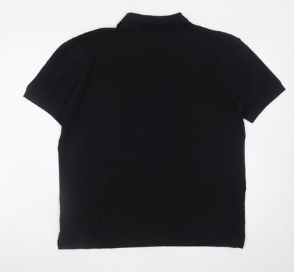 Springfield Men's Black XL Cotton Polo Shirt Classic Fit