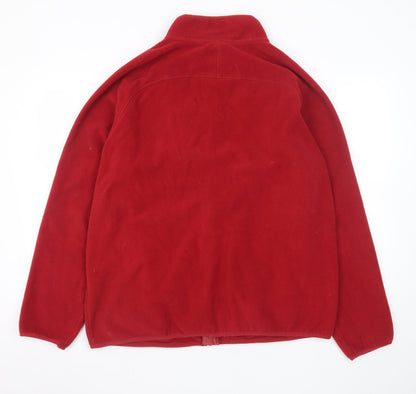 Marks and Spencer Women Red Fleece Full Zip Jacket Size L
