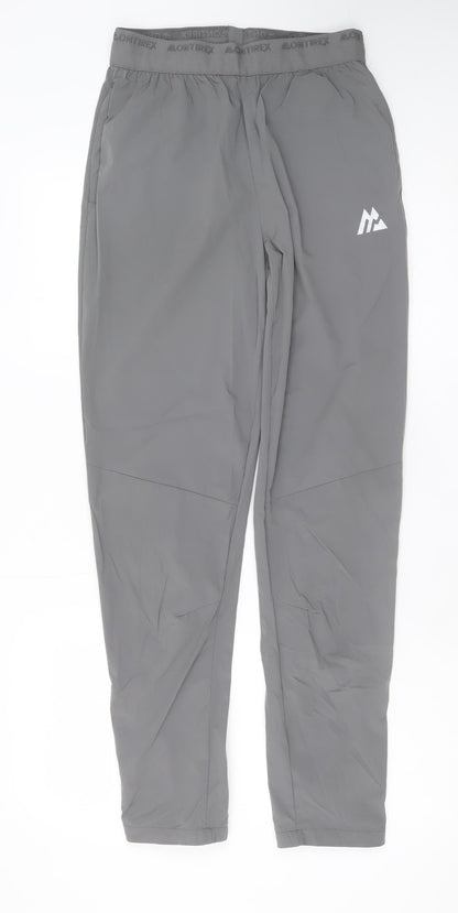 Montirex Men's Grey Slim Fit Joggers S Lightweight Reflective Tapered Trousers