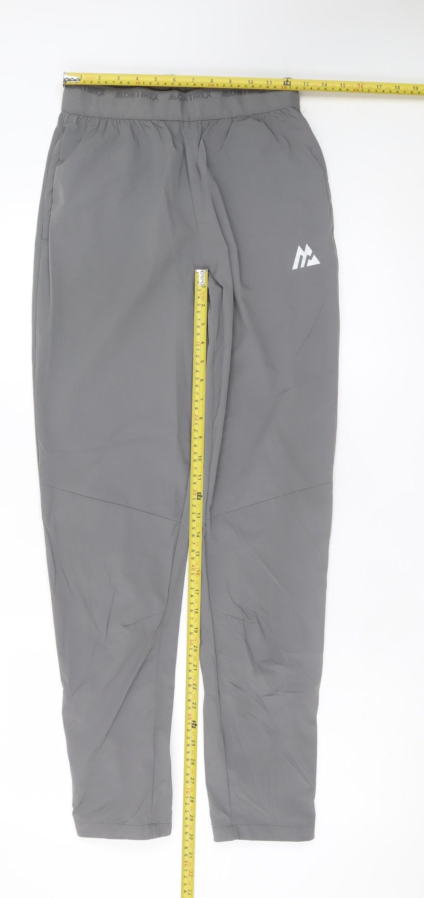 Montirex Men's Grey Slim Fit Joggers S Lightweight Reflective Tapered Trousers