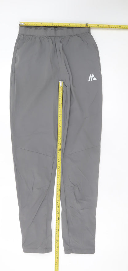 Montirex Men's Grey Slim Fit Joggers S Lightweight Reflective Tapered Trousers