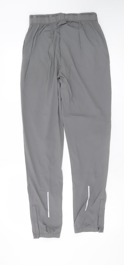 Montirex Men's Grey Slim Fit Joggers S Lightweight Reflective Tapered Trousers