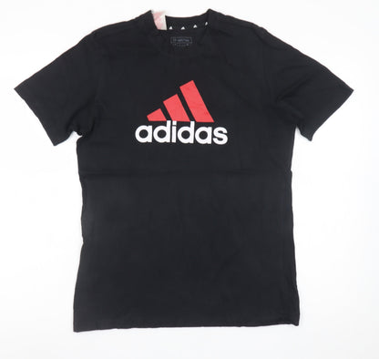 Adidas Teens Black Short Sleeve Sports Logo T-Shirt Size S