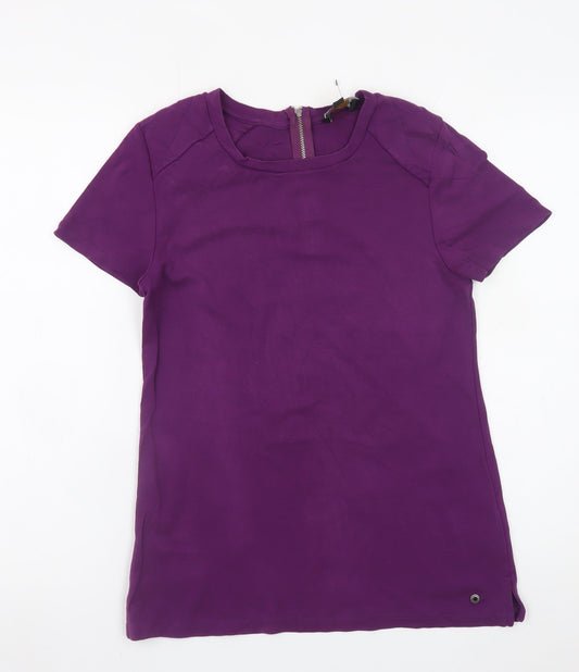 Barbour Women Purple Short Sleeve Crew Neck T-Shirt Size 10