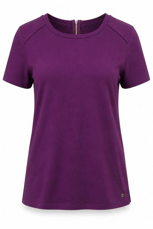 Barbour Women Purple Short Sleeve Crew Neck T-Shirt Size 10
