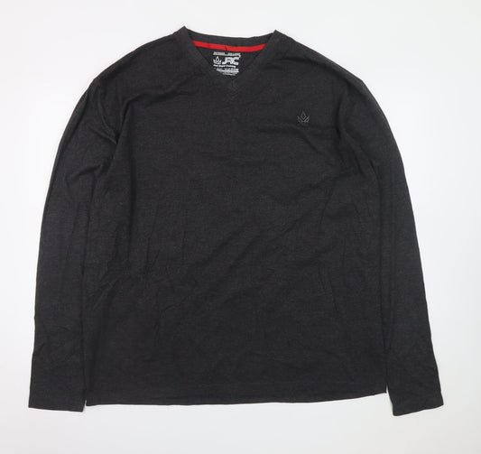 Just Royal Clothing Men's Black 3XL V-Neck Long Sleeve T-Shirt