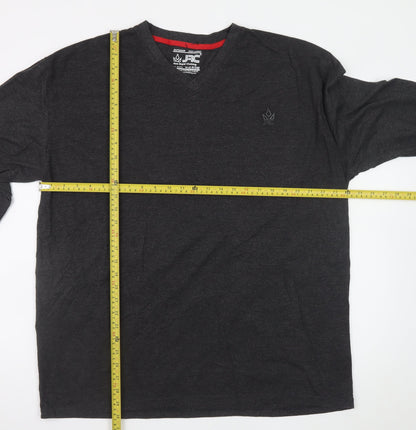 Just Royal Clothing Men's Black 3XL V-Neck Long Sleeve T-Shirt