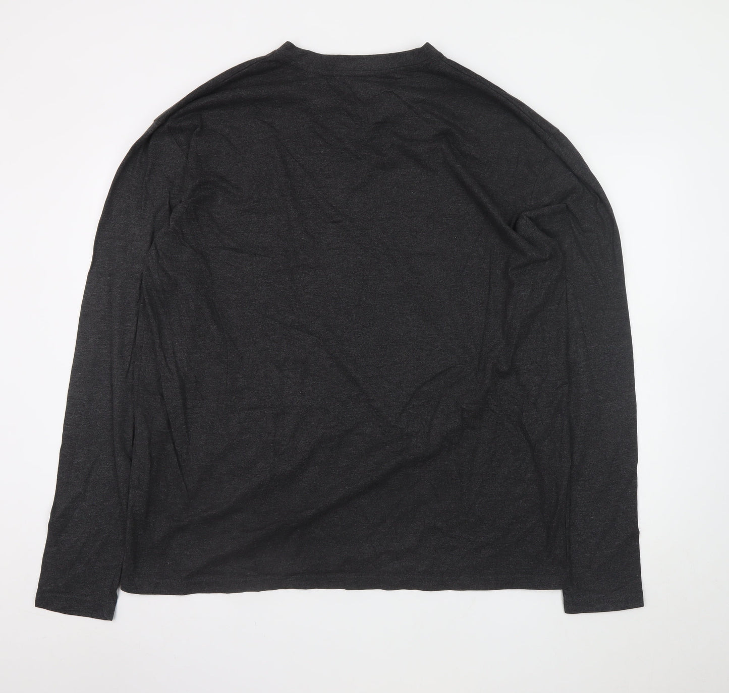 Just Royal Clothing Men's Black 3XL V-Neck Long Sleeve T-Shirt