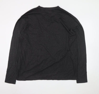 Just Royal Clothing Men's Black 3XL V-Neck Long Sleeve T-Shirt