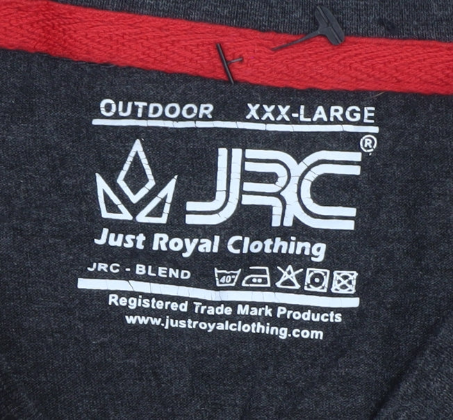 Just Royal Clothing Men's Black 3XL V-Neck Long Sleeve T-Shirt