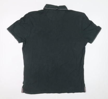 Marks and Spencer Men’s Green Cotton Short Sleeve Polo Shirt Size L