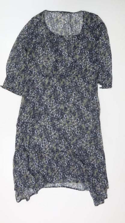 Marks and Spencer Women’s Multicoloured Floral A-Line Knee Length Dress Size 10