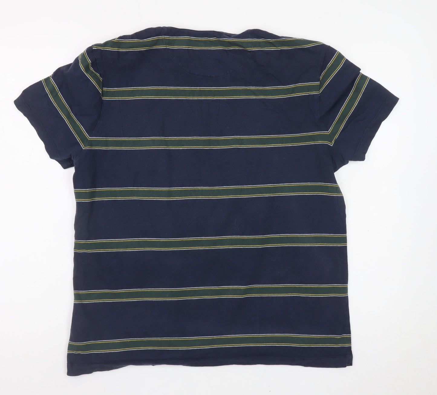 Jules Men's Navy Blue Striped Cotton Crew Neck T-Shirt Size L