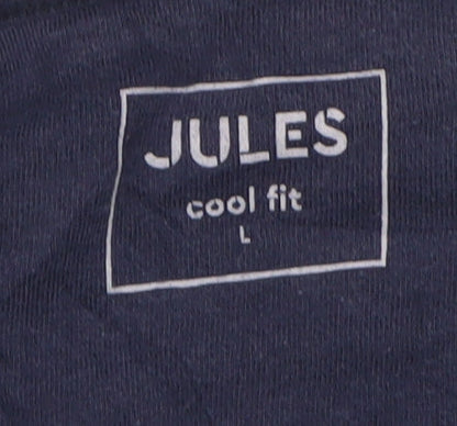 Jules Men's Navy Blue Striped Cotton Crew Neck T-Shirt Size L