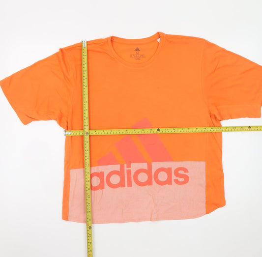 Adidas Men's Orange Climalite Graphic T-Shirt Size M Polyester Blend