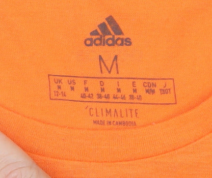 Adidas Men's Orange Climalite Graphic T-Shirt Size M Polyester Blend