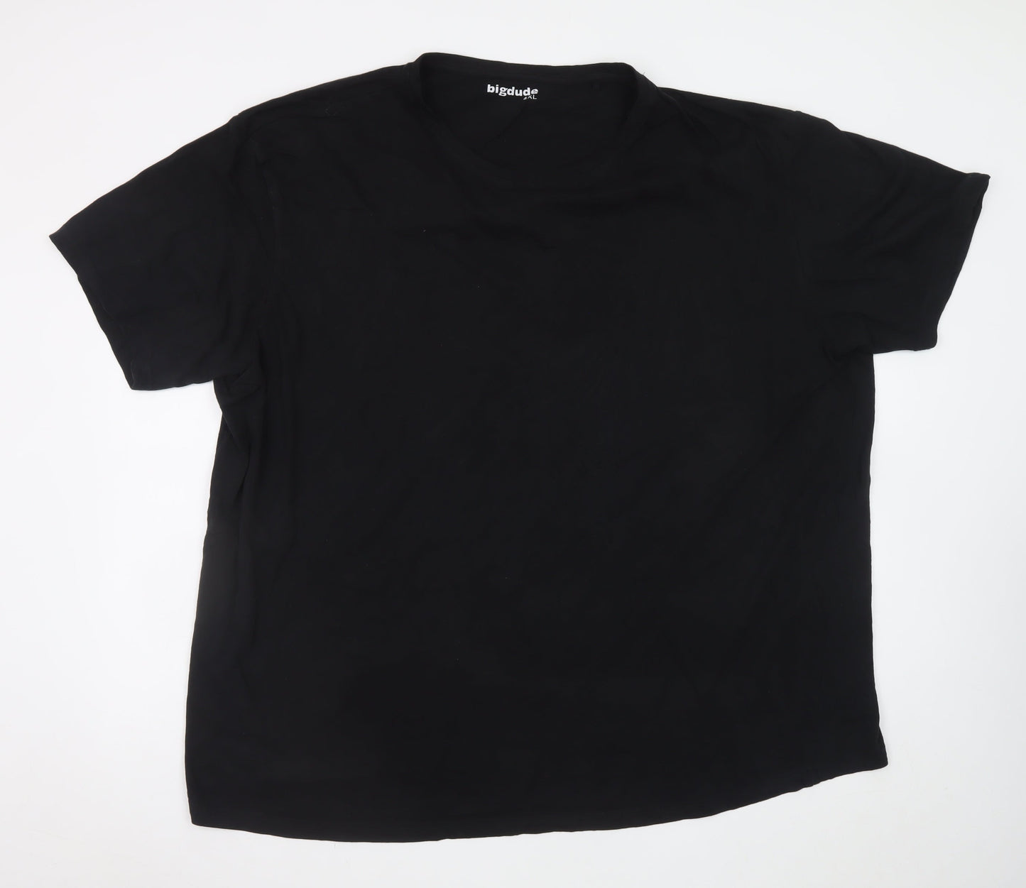 Bigdude Men’s Black 4XL Crew Neck Cotton Short Sleeve T-Shirt