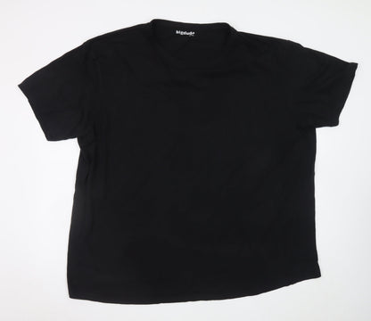 Bigdude Men’s Black 4XL Crew Neck Cotton Short Sleeve T-Shirt