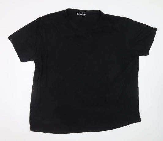 Bigdude Men’s Black 4XL Crew Neck Cotton Short Sleeve T-Shirt