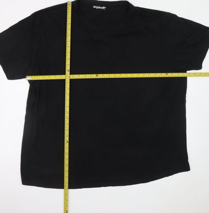 Bigdude Men’s Black 4XL Crew Neck Cotton Short Sleeve T-Shirt