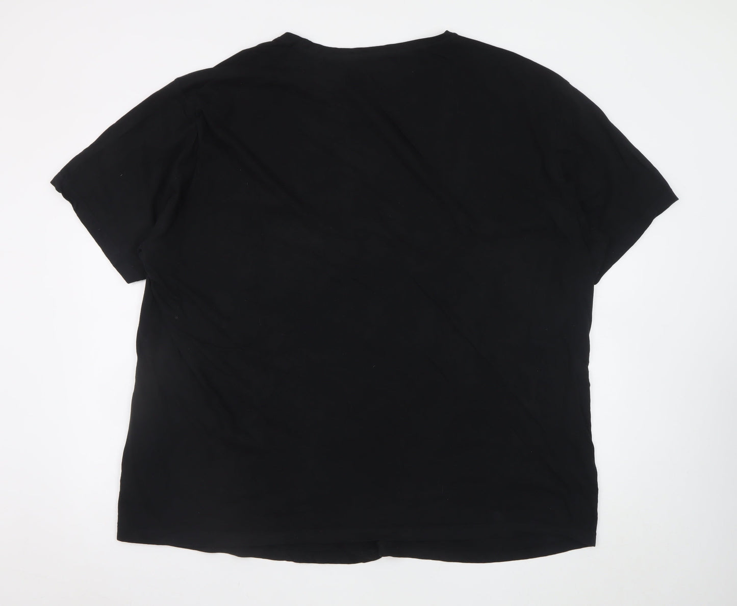 Bigdude Men’s Black 4XL Crew Neck Cotton Short Sleeve T-Shirt
