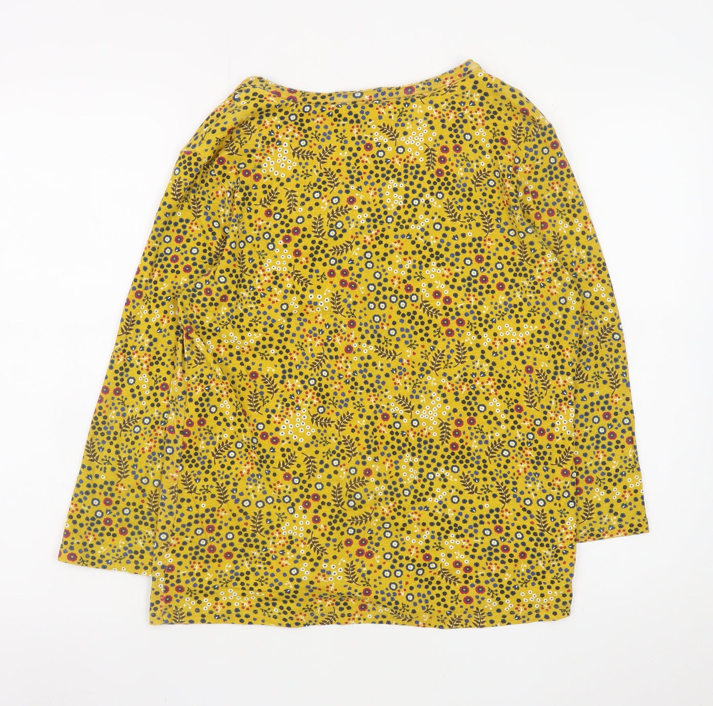 Maine New England Women's Yellow Floral Cotton Tunic Blouse Size 16