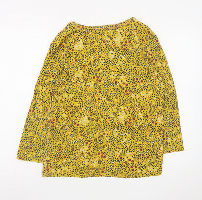 Maine New England Women's Yellow Floral Cotton Tunic Blouse Size 16