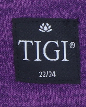 TIGI Womens Purple 22/24 Pullover Tunic Sweatshirt Studded Cowl Neck