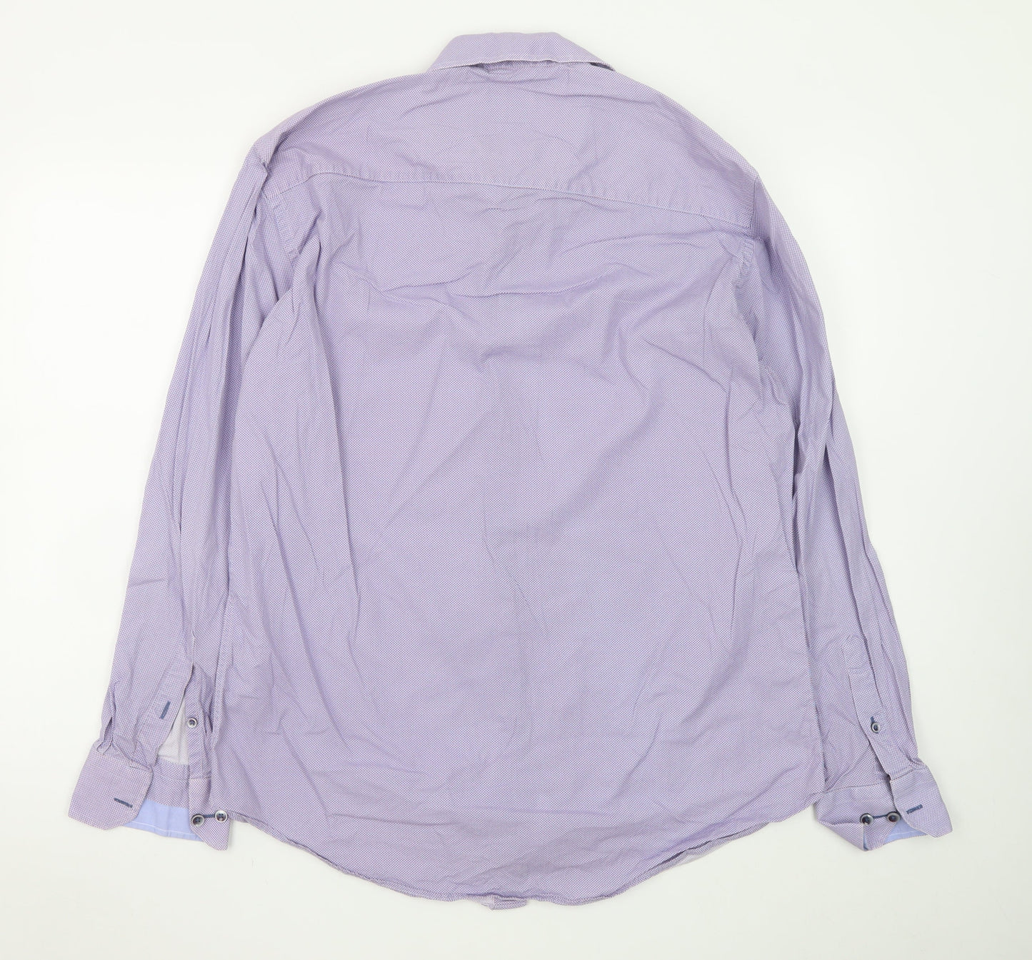Benetti Luxury Men's Lilac Long Sleeve Classic Fit Dress Shirt Size L