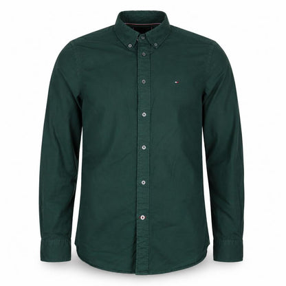 Tommy Hilfiger Men's Green Cotton Button-Up Shirt Size S Regular Fit