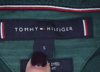 Tommy Hilfiger Men's Green Cotton Button-Up Shirt Size S Regular Fit