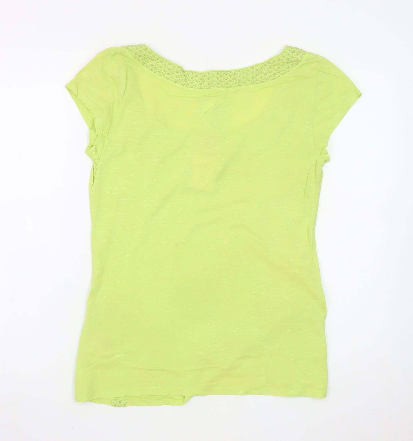 White Stuff Women’s Green Cotton Short Sleeve Scoop Neck T-Shirt Size 12